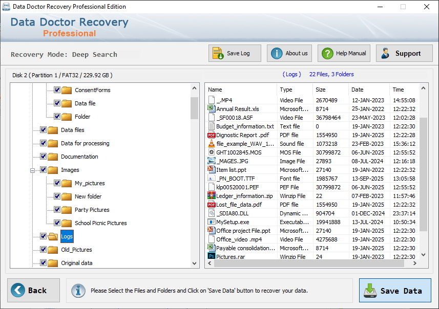 Recoverd Save Data Files